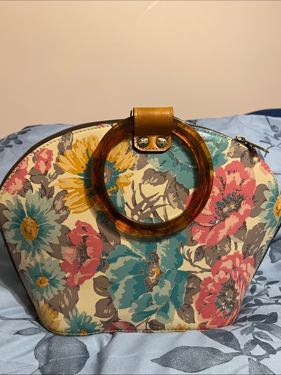 Patricia Nash Handbags - Patricia Nash Leather Floral Print Ring-Handle Satchel